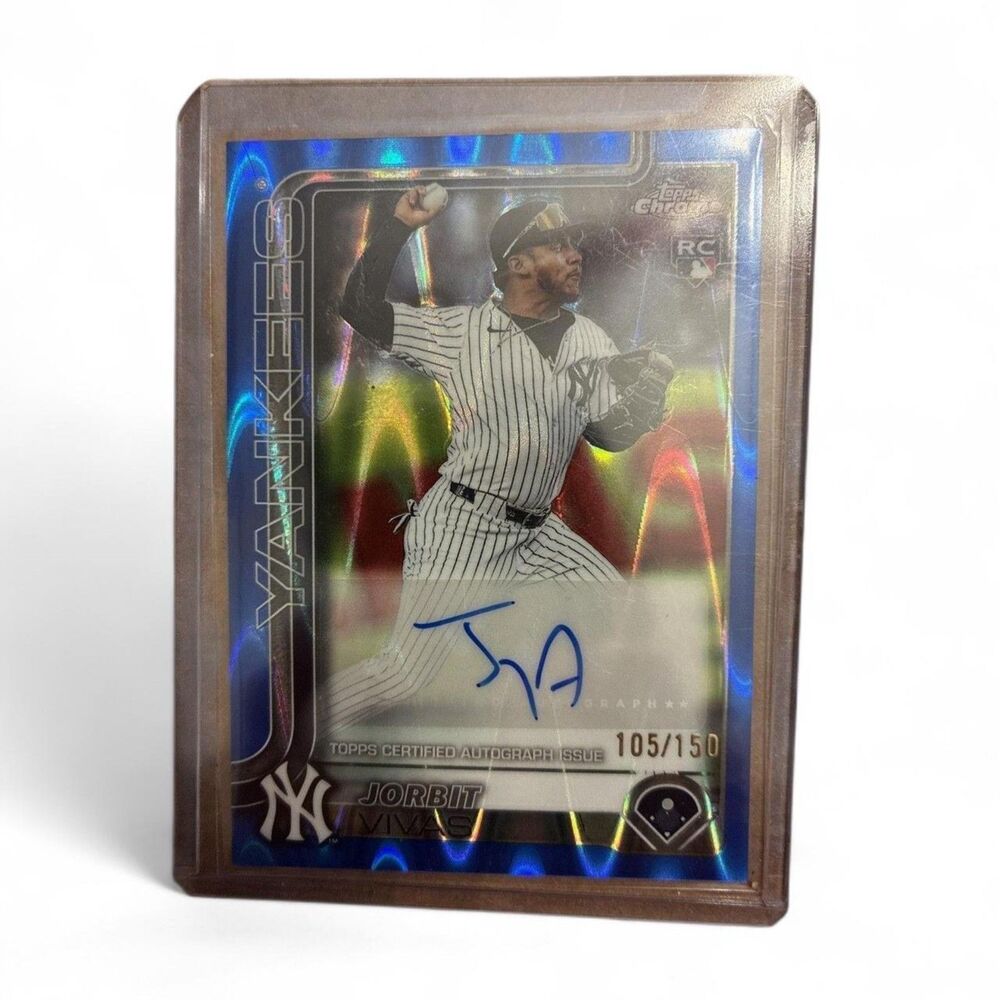 Jorbit Vivas 2025 Topps Chrome Update  #AC-JV Blue RayWave Refractor Auto /150